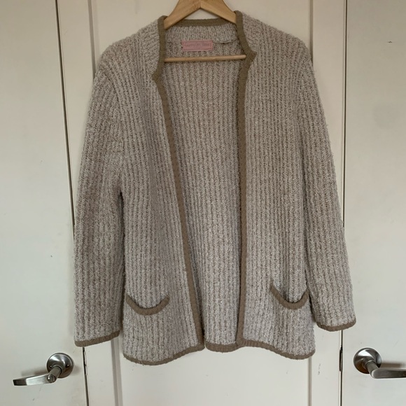 Women's Beige Open-Front Sweater - Picture 1 of 5